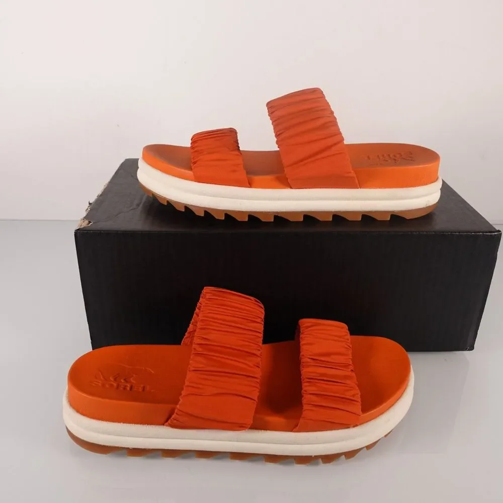 Sorel Women's Roaming Two Strap Slide Sandals Size 9.5 Desert Sun Chalk New